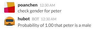 chat example for checking gender for peter